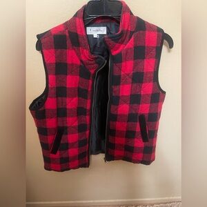 Red & black plaid vest